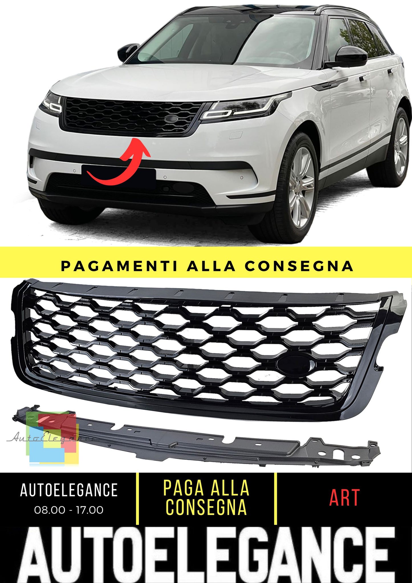 Griglia Sport Nero Lucido adatto per Range Rover Velar L560 2017-2023