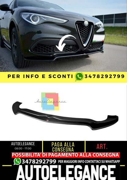 Stelvio Max V1 Labbro Frontale Piano Nero Vacuum Plastic / dal 2017 in poi
