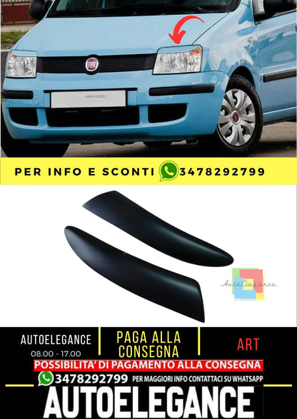 Sopracciglia per FIAT PANDA (169) 2003-2012 ABS Plastica palpebre fari