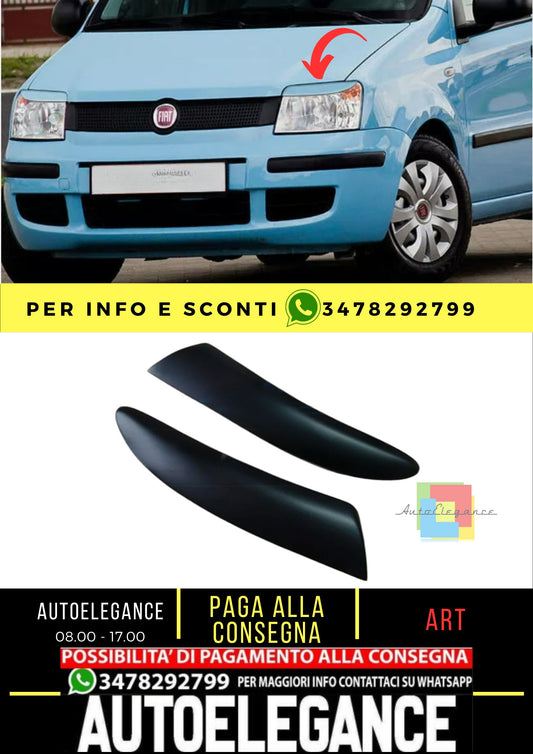 Sopracciglia per FIAT PANDA (169) 2003-2012 ABS Plastica palpebre fari