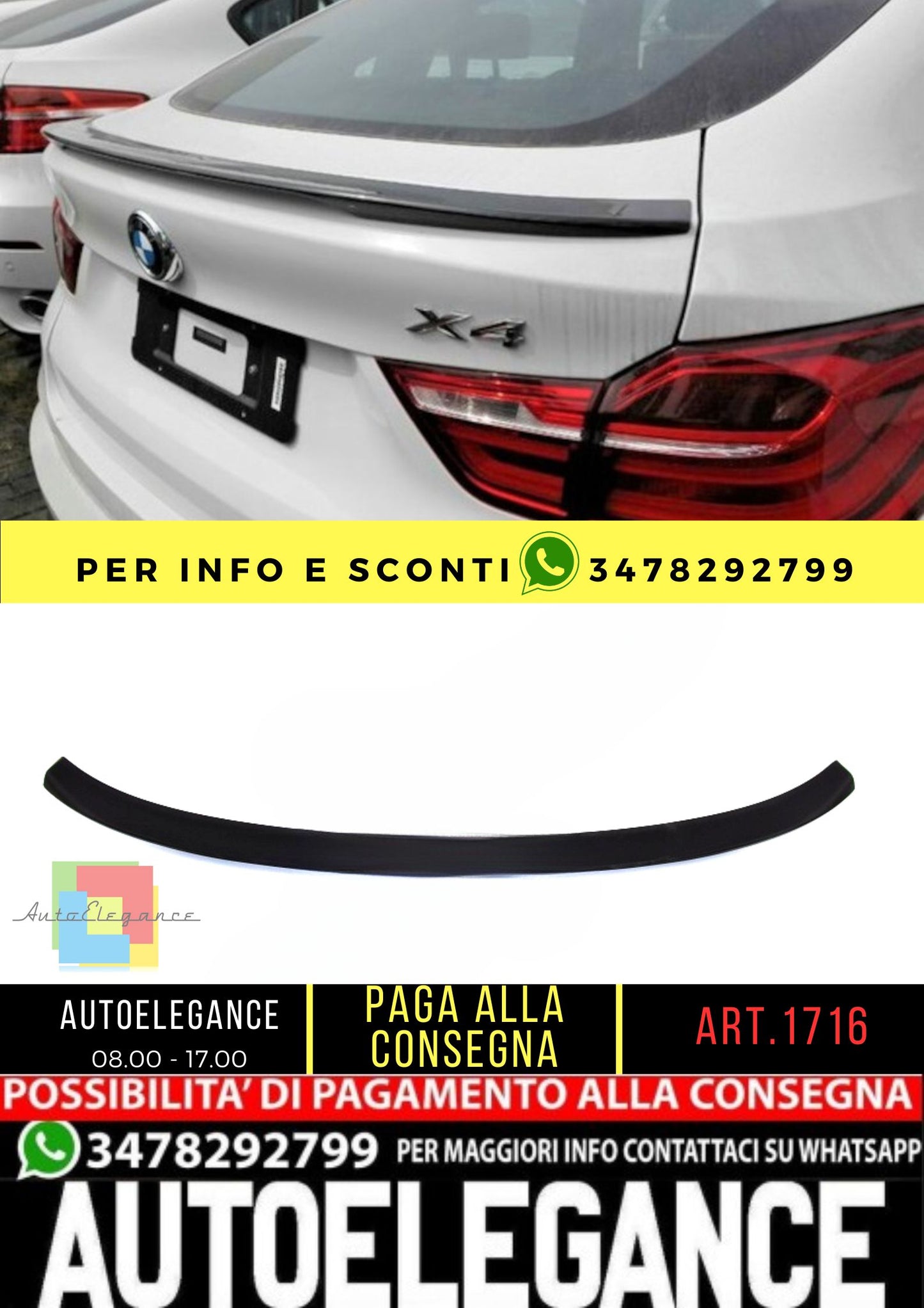 🔥SPOILER adatto per BMW X4 F26 2014-2018🔥
