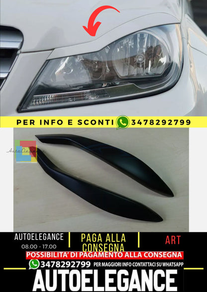 Sopracciglia per MERCEDES Classe C W204 2011-2014 palpebre fari palpebre ABS P