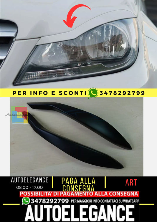 Sopracciglia per MERCEDES Classe C W204 2011-2014 palpebre fari palpebre ABS P