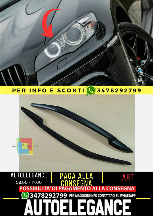 Sopracciglia per BMW X6 E71 2008-2011 palpebre fari palpebre ABS Plastica