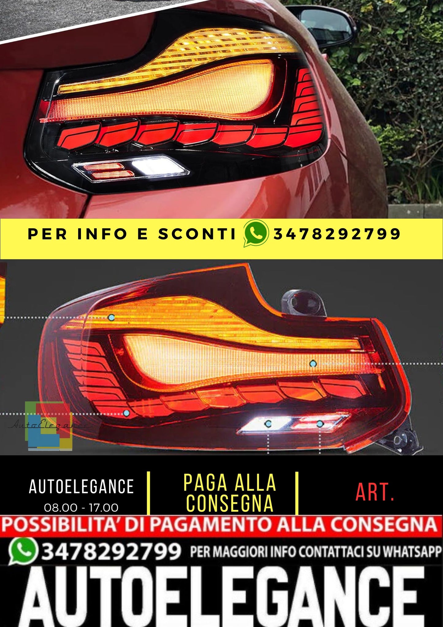 Fanali posteriori OLED per BMW Serie 2 M2 F87 2014-2021 1a generazione con animazione dinamica