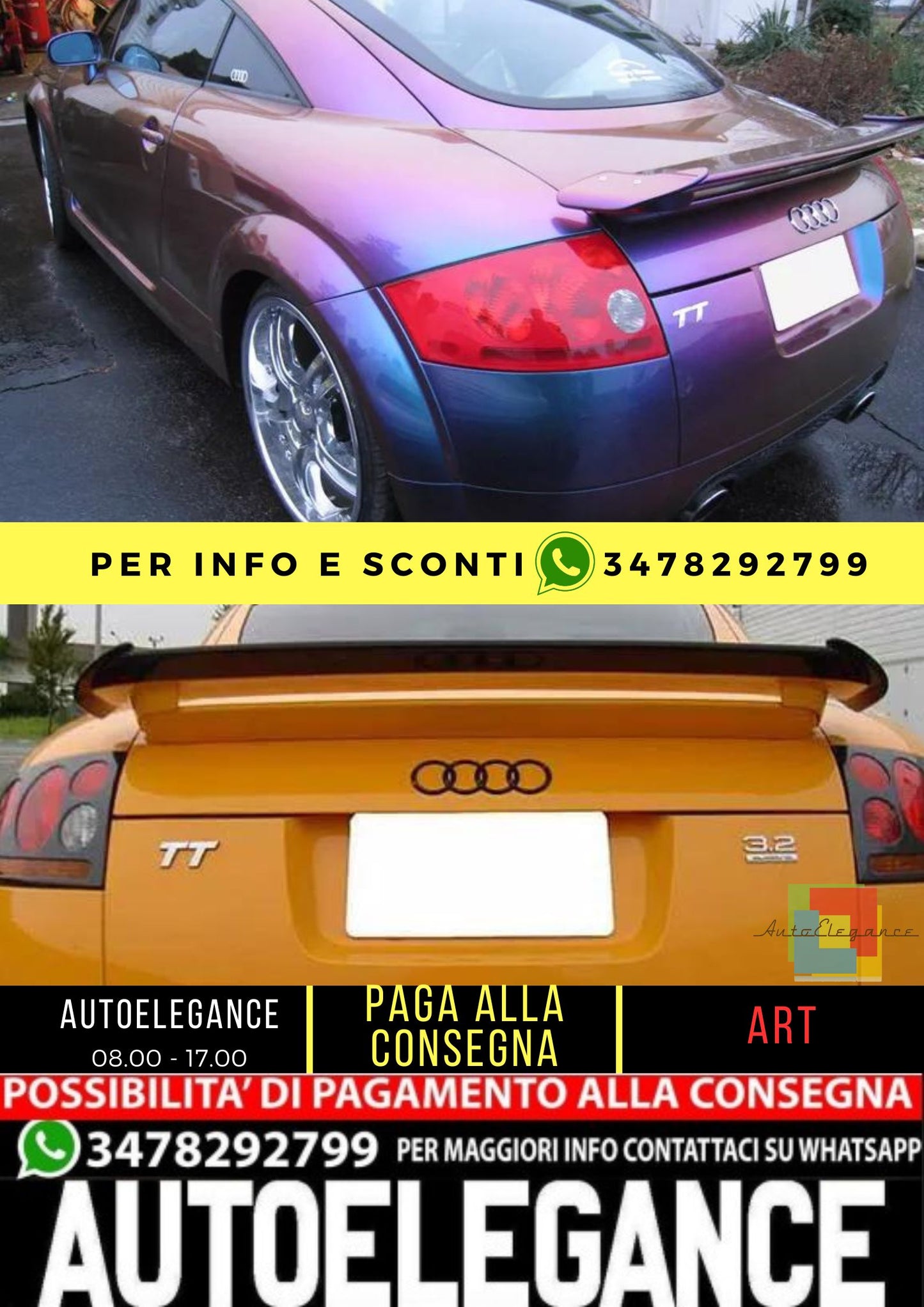 💜SPOILER ADATTO PER AUDI TT 8N  ( 1998-2006 )💜