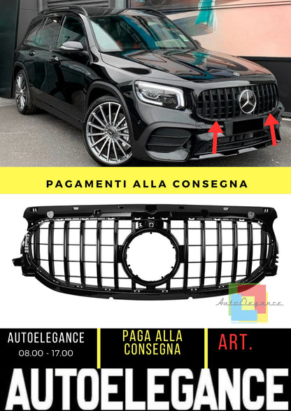 Front Grille Gloss Black AMG Look for Mercedes GLA (H247) (2020-On) Panamericana