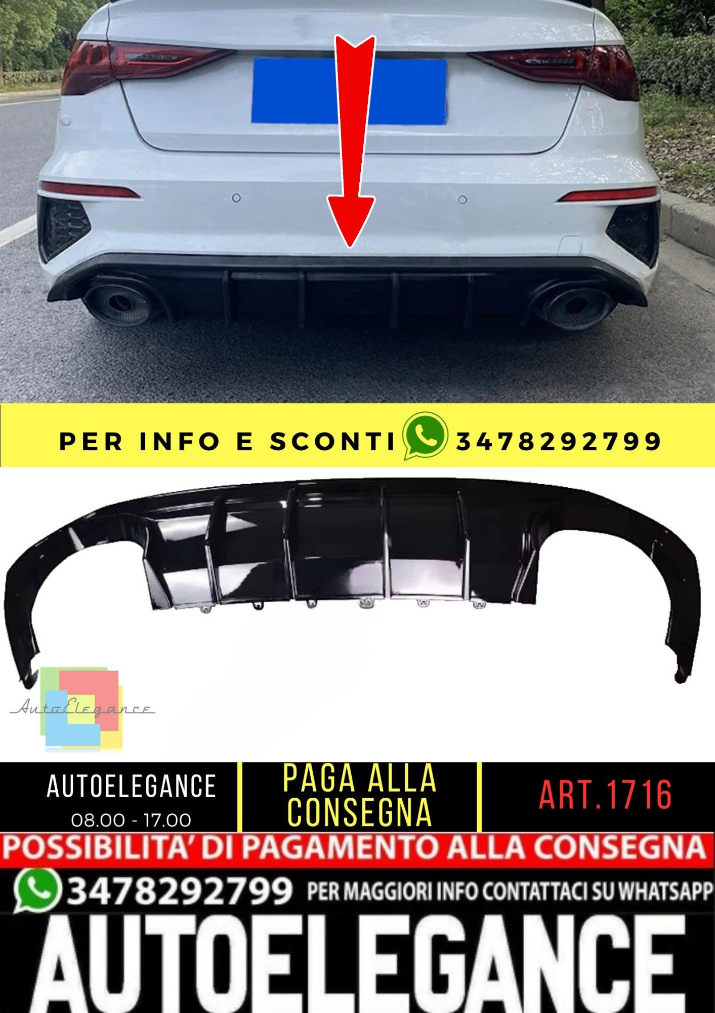 🔥DIFFUSORI adatto per Audi A3 8Y 2020+🔥