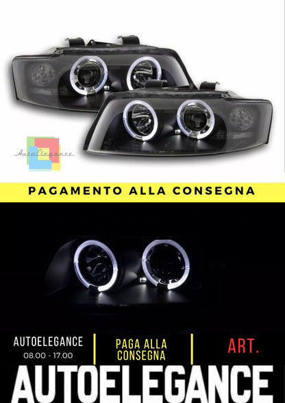 ANGEL EYES FARI PER AUDI A4 8E B6 01-04 LED LUCE DI POSIZIONE NERO