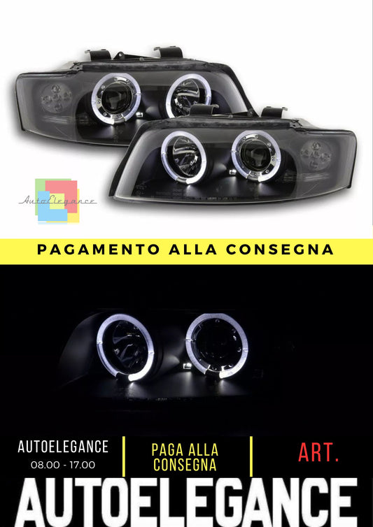 ANGEL EYES HEADLIGHTS FOR AUDI A4 8E B6 01-04 LED POSITION LIGHT BLACK
