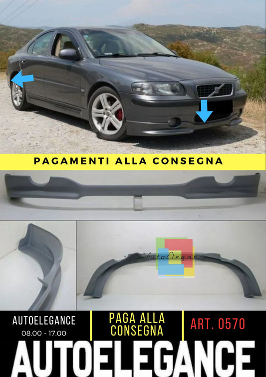 VOLVO S60 2002 - 2005 CARROZZERIA - SPOILER ANTERIORE + MINIGONNA POSTERIORE - LOOK R DESIGN