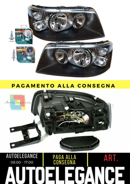 FANALI PER VW T5 03-09 NERO MULTIVAN TRANSPORTER OSRAM COOL BLUE H7 H1
