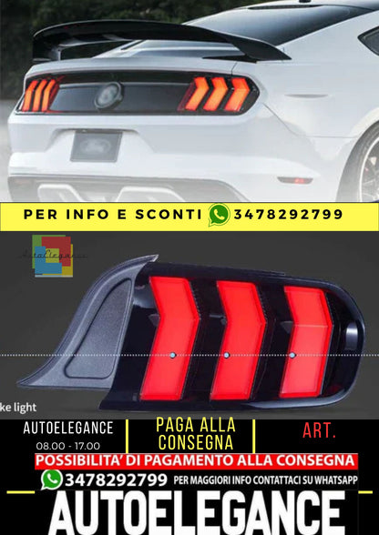 Fanali posteriori LED per Ford Mustang S550 2015-2023 con indicatori di direzione a 5 modalità