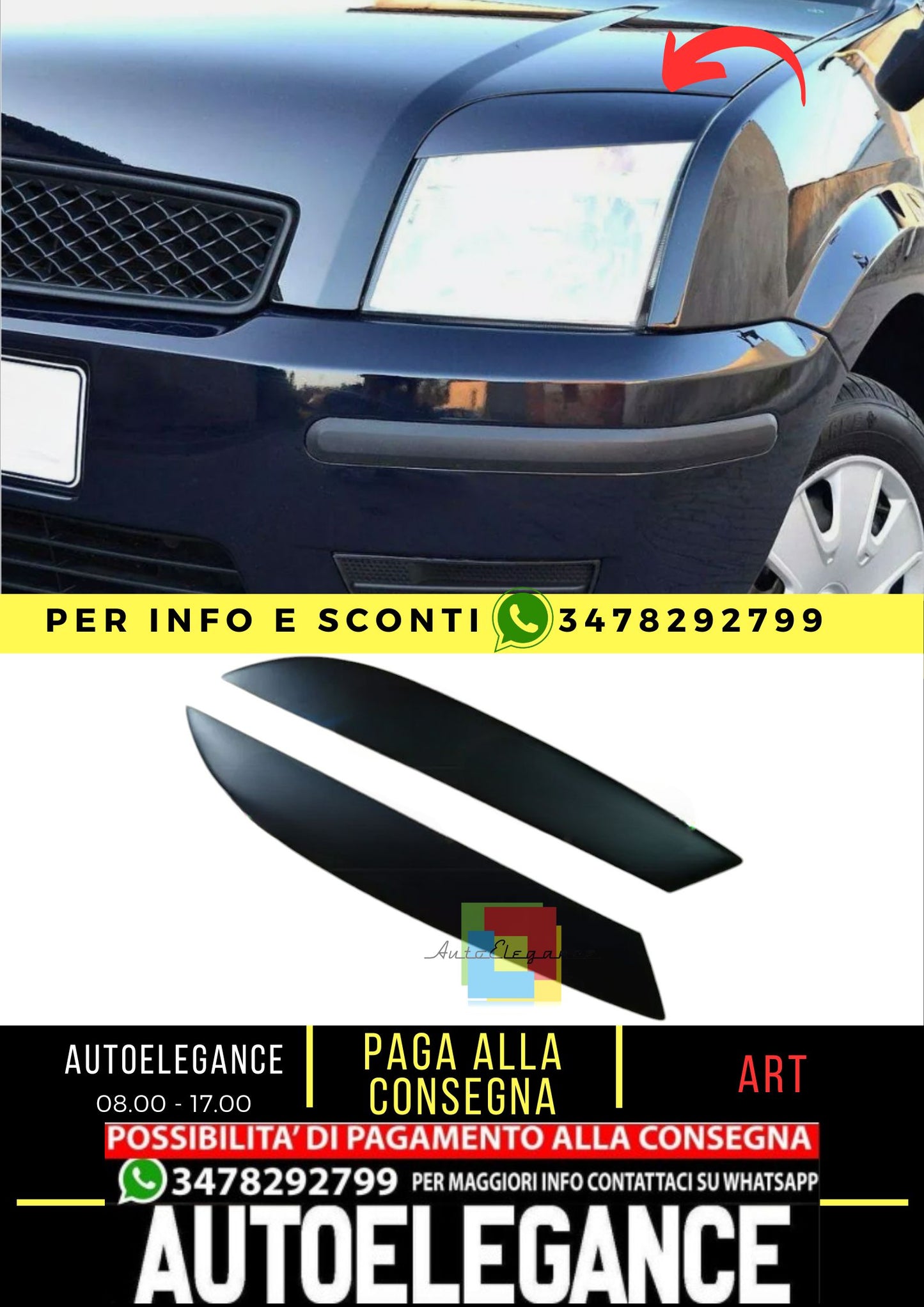 Sopracciglia per FORD FUSION 2002-2012 ABS Plastica palpebre fari