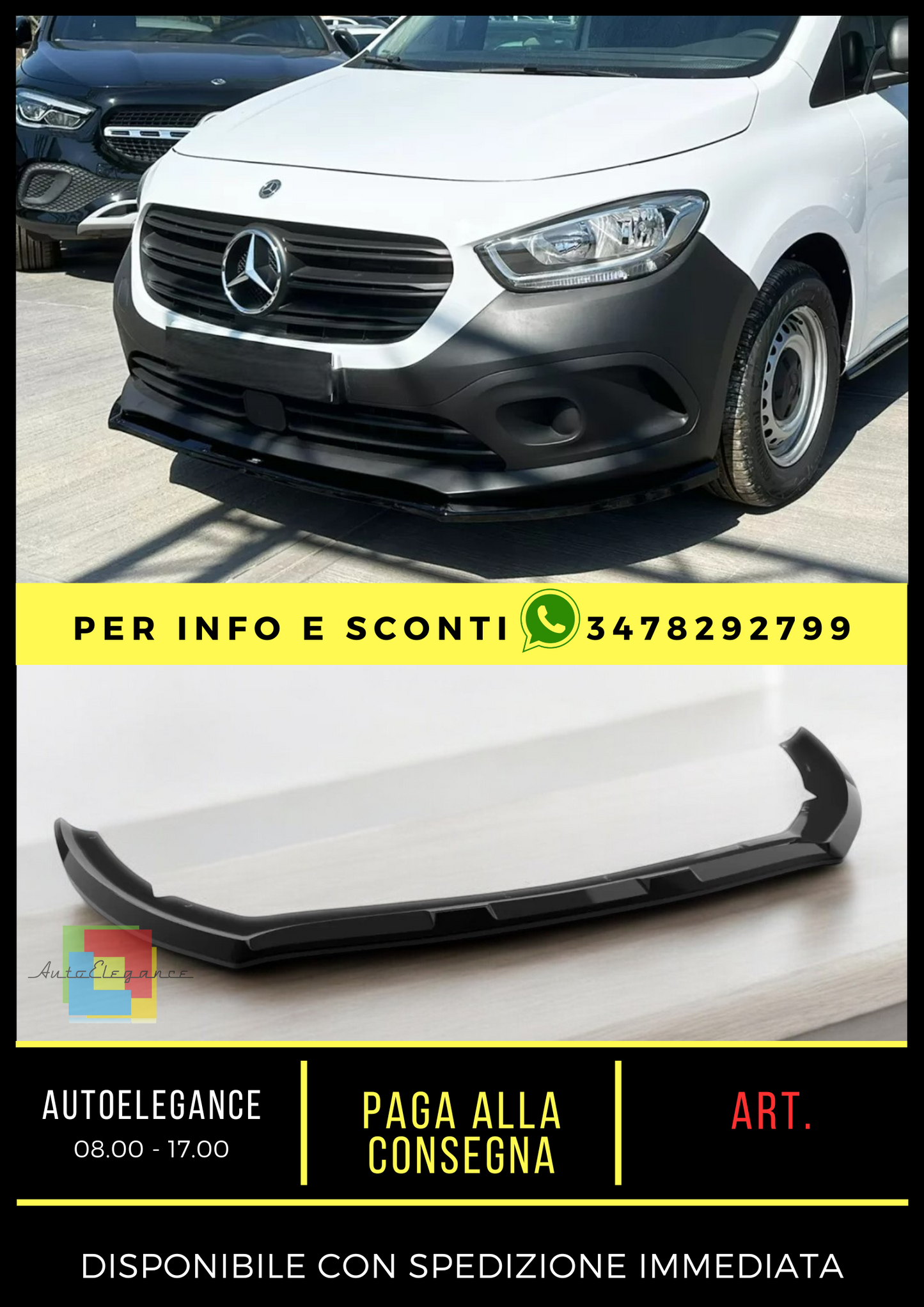 💎Front splitter suitable for Mercedes Citan Mk2 (2021-)💎