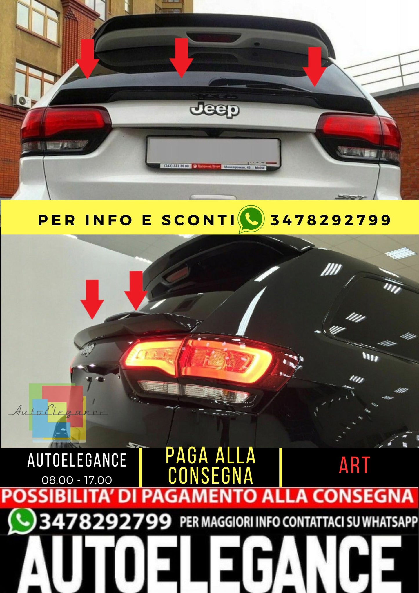 💎 SPOILER adatto per JEEP GRAND CHEROKEE WK2 2014-2021