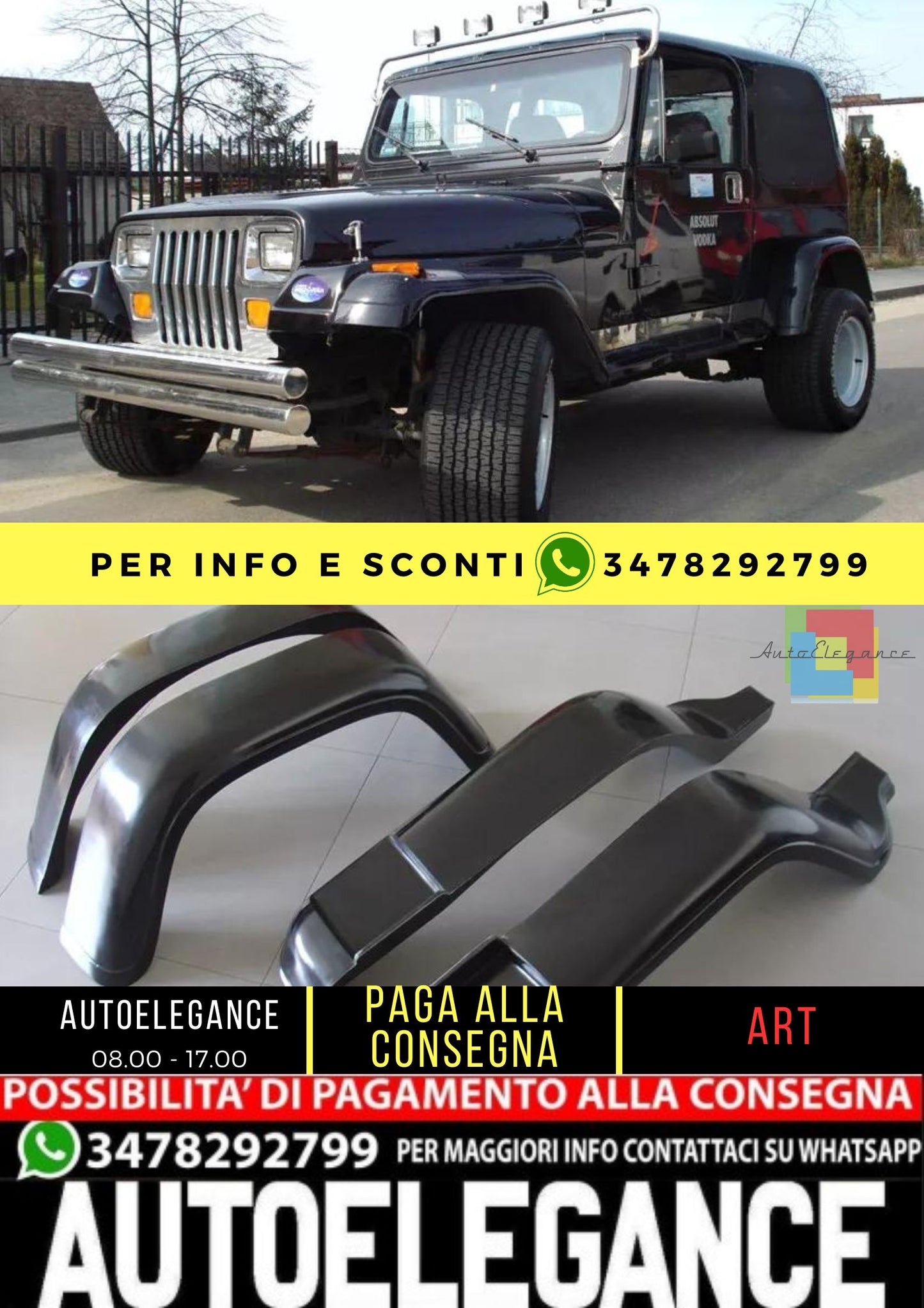 💪KIT EXTENSIOMI ADATTO PER JEEP WRANGLER YJ ( 1987 - 1996 )💪