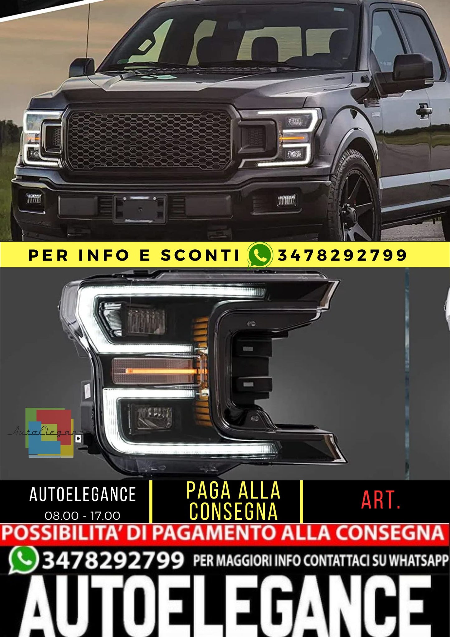 Full LED Headlights for F150 2018-2021 (not for Raptor) with dynamic animation 