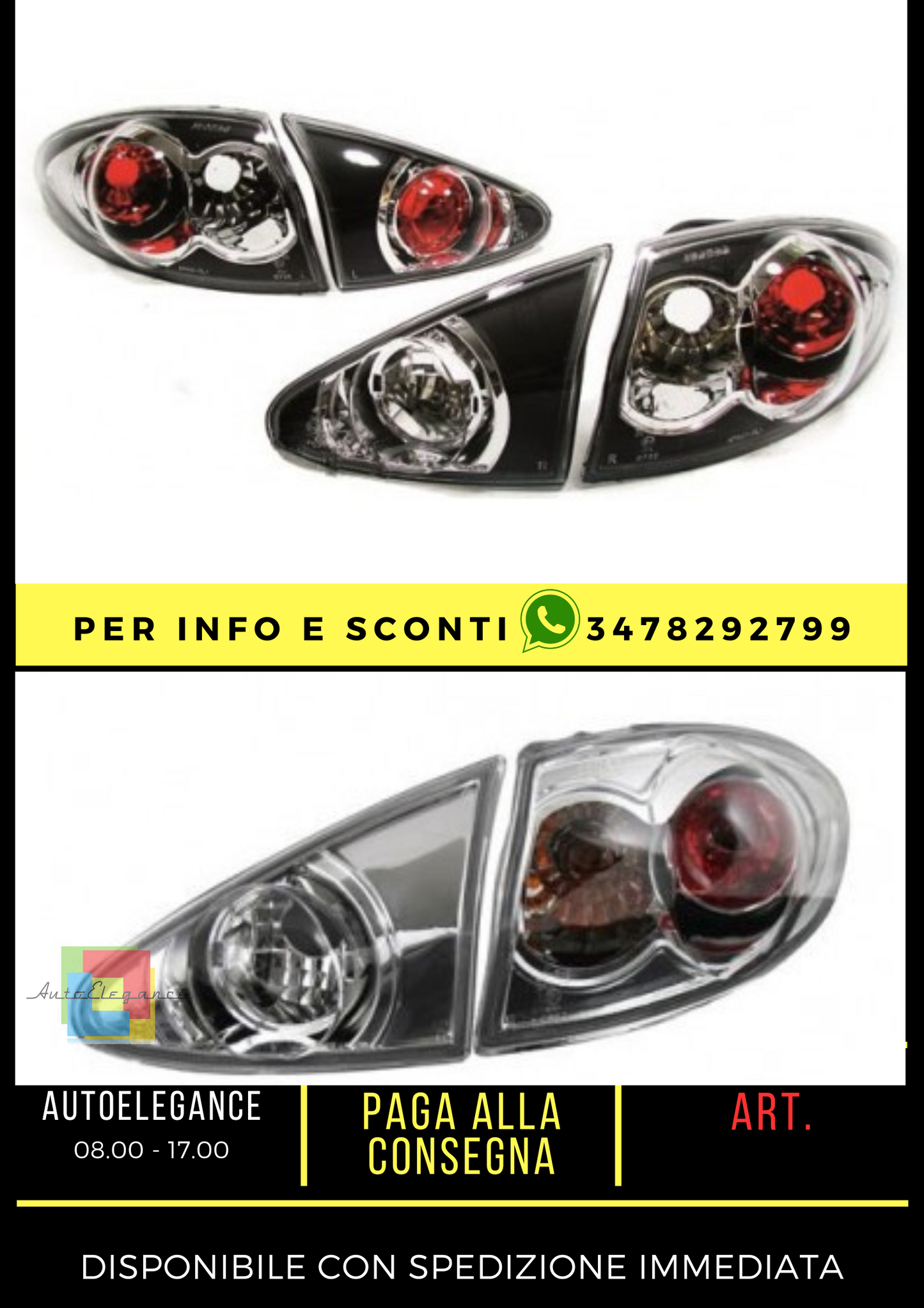 PAIR OF HEADLIGHTS for ✨Alfa Romeo 147 2000-2004 H1 H7 BLACK crystal clear✨