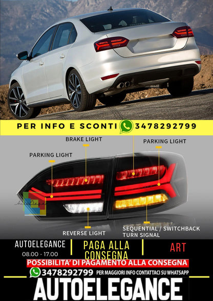 Fanali posteriori sequenziali a LED per Volkswagen Jetta Sagitar 2011-2014 (non adatto al 2013 Jetta GLI e versione a LED di fabbrica)