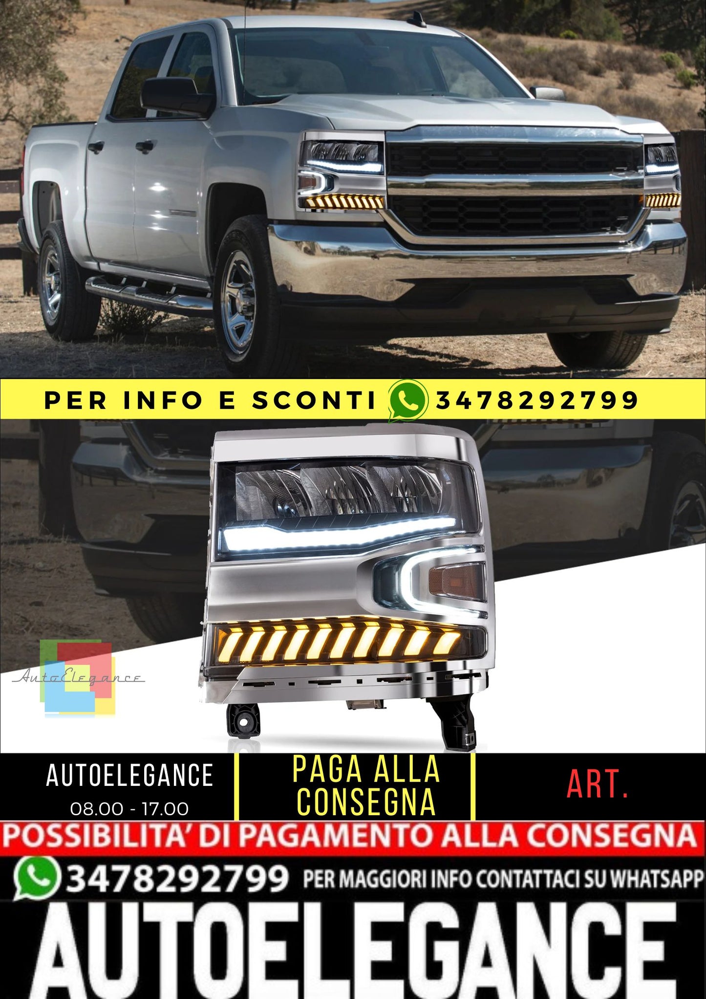 Full LED Headlights for Chevrolet Silverado 1500 2016-2018 with Halo Light 