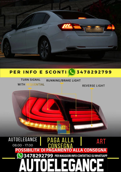 Fanali posteriori sequenziali Full LED per Honda Accord 2013-2015 ABS PMMA GLASS Materiale