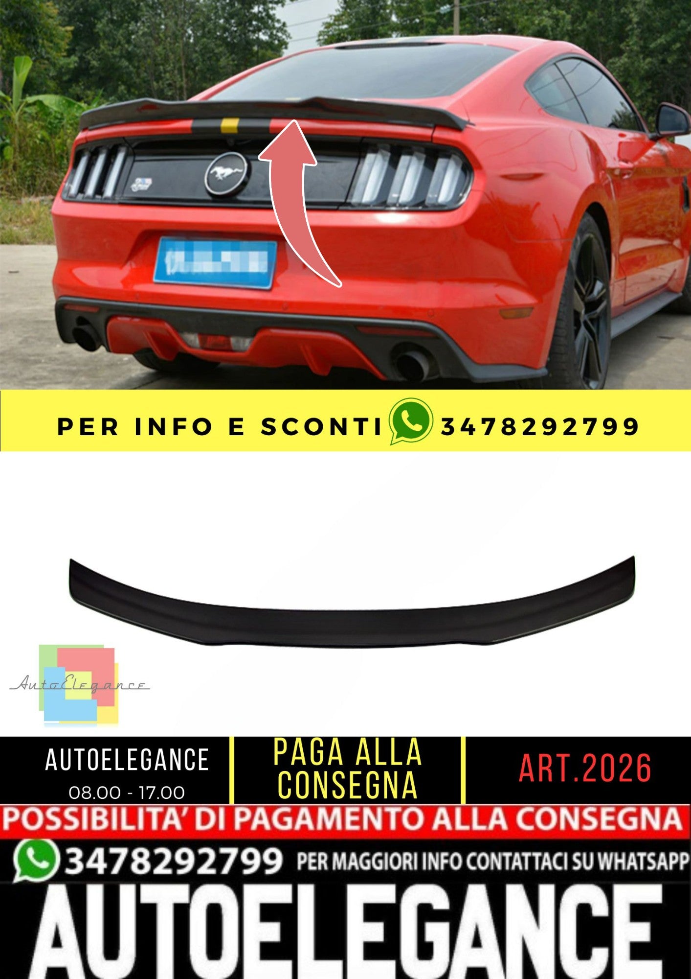🔥SPOILER adatto per Ford Mustang MK6 2014+🔥