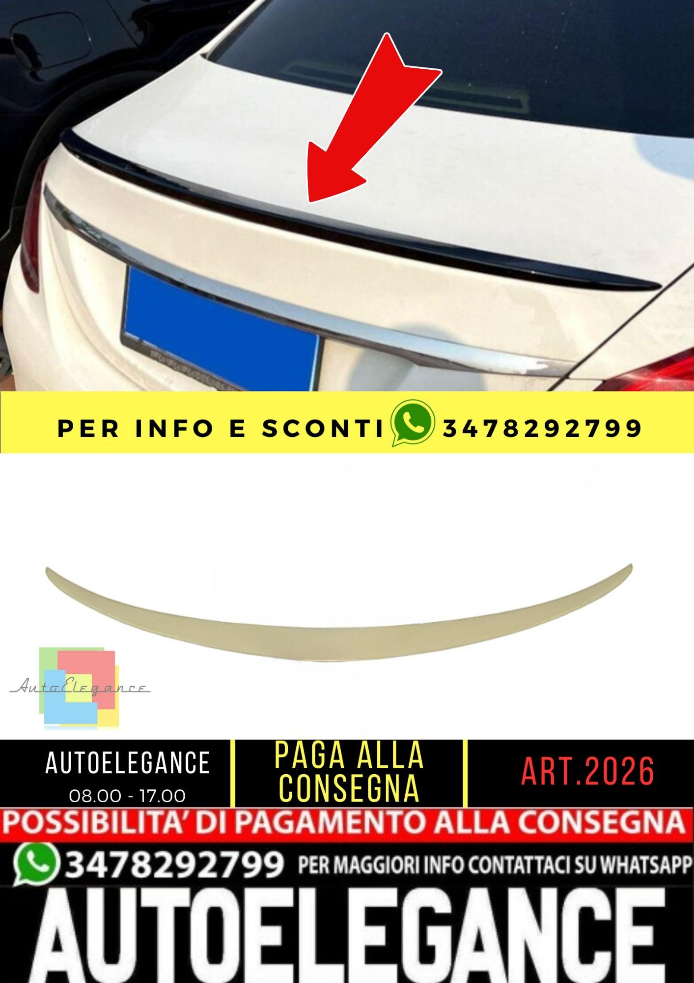 🔥SPOILER adatto per Mercedes C class W205 2014-2021🔥