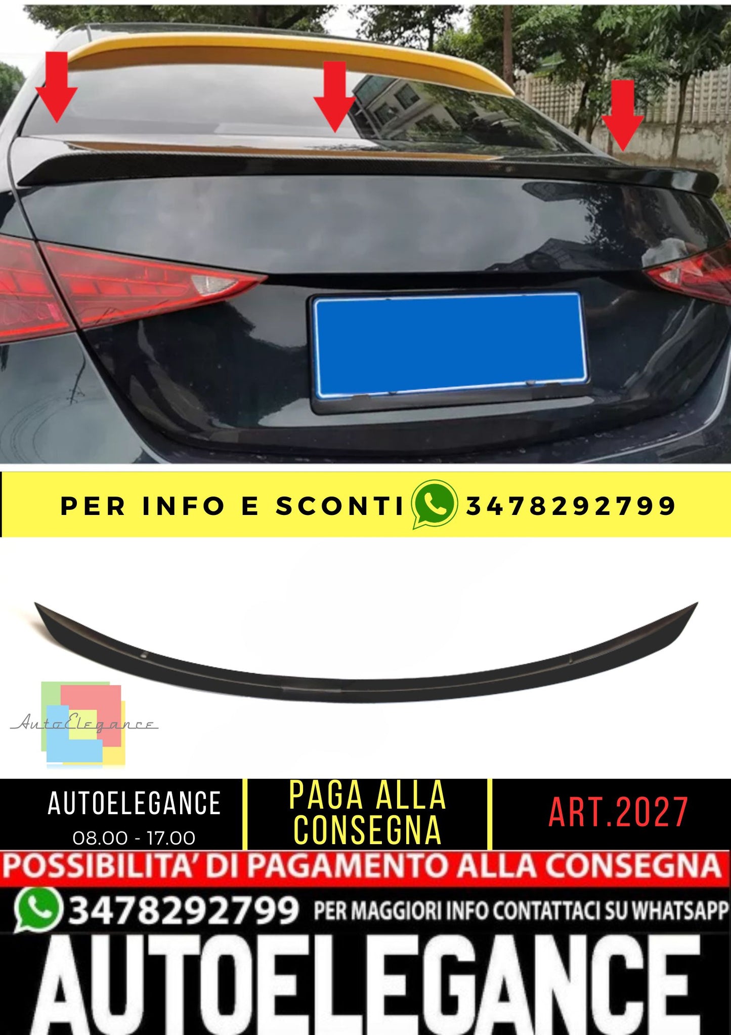 🔥SPOILER adatto per Mercedes C class W206 2021+🔥
