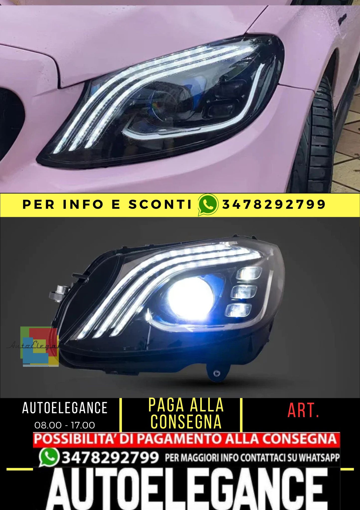 Fari a LED per Mercedes Benz Classe C W205 C300 2015-2021