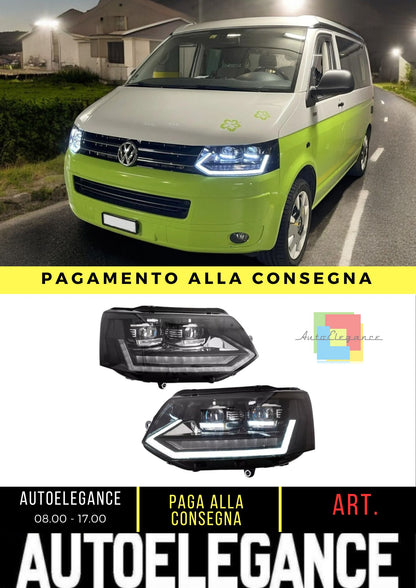 Fari Full LED per VW T5 Bus 09-15 Facelift Frecce Dinamiche Marca E