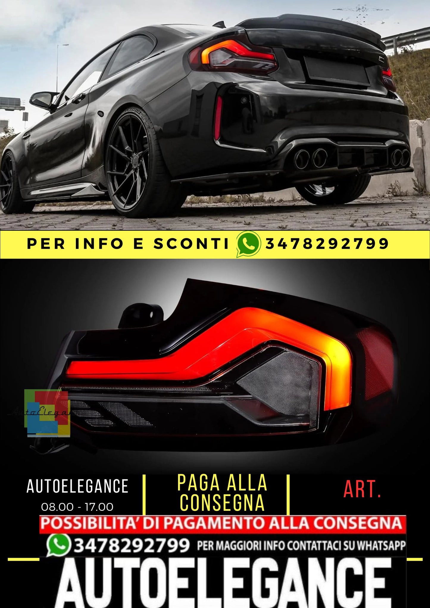 Fanali posteriori a LED per BMW Serie 2 M2 F87 F22 F23 2014-2021