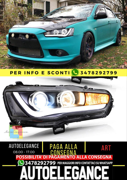 Fari per proiettori per Mitsubishi Lancer EVO X 2008-2018 (versioni con guida a destra, guida a sinistra e Dual Beam con guida a sinistra)