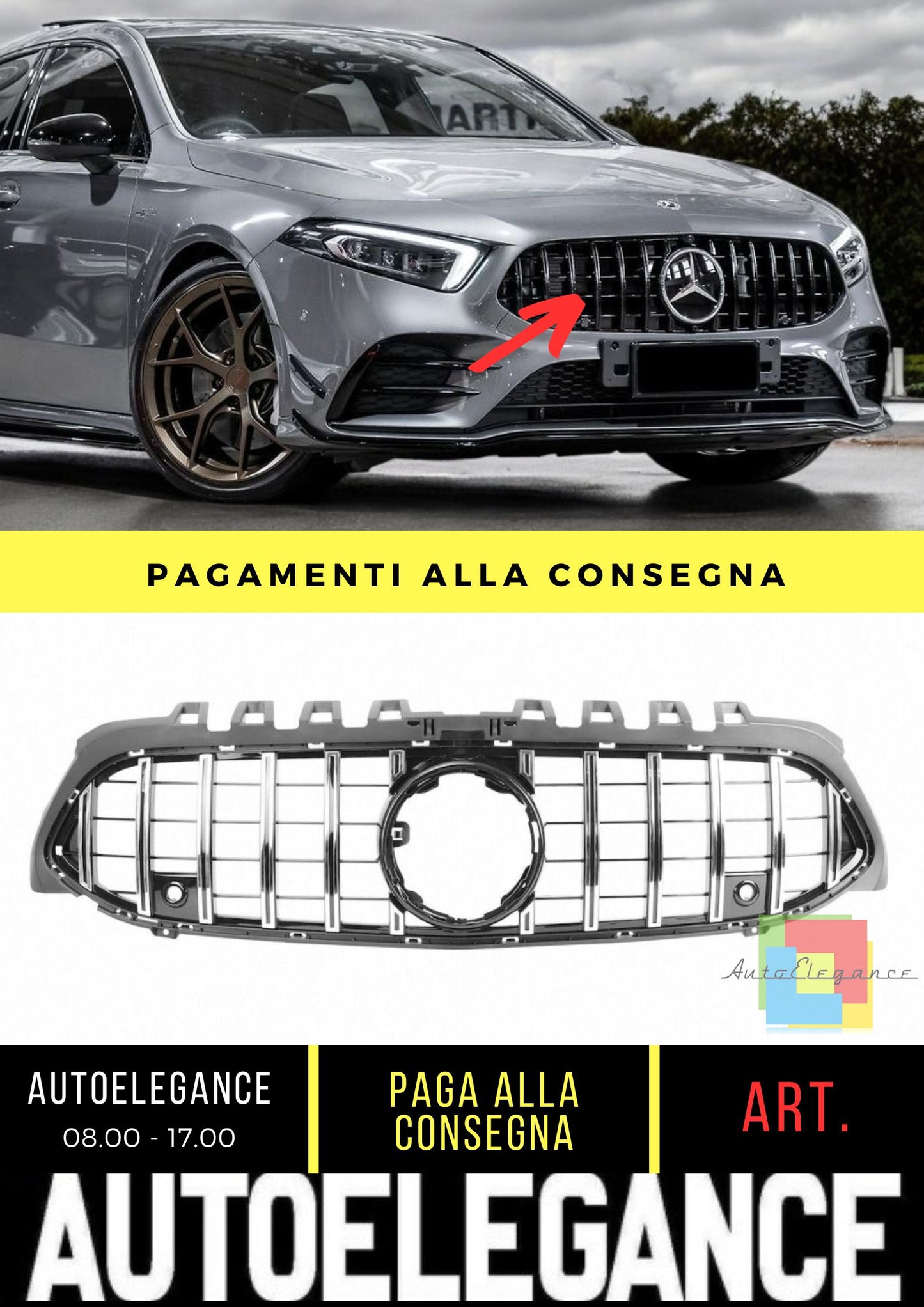 Grille suitable for Mercedes A-Class (W177) Hatchback Sedan (2018-On)