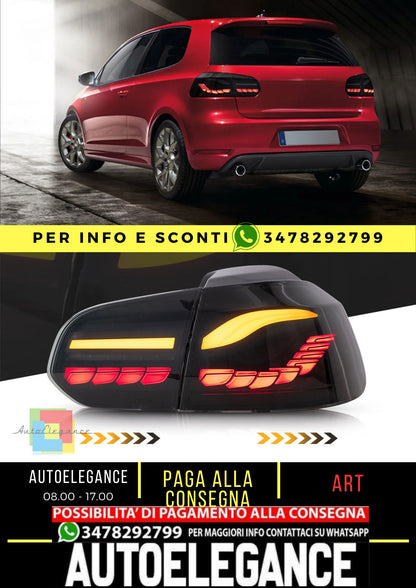 Gruppo luci posteriori sequenziali OLED completo compatibile per Volkswagen Golf 6 MK6 2008-2014