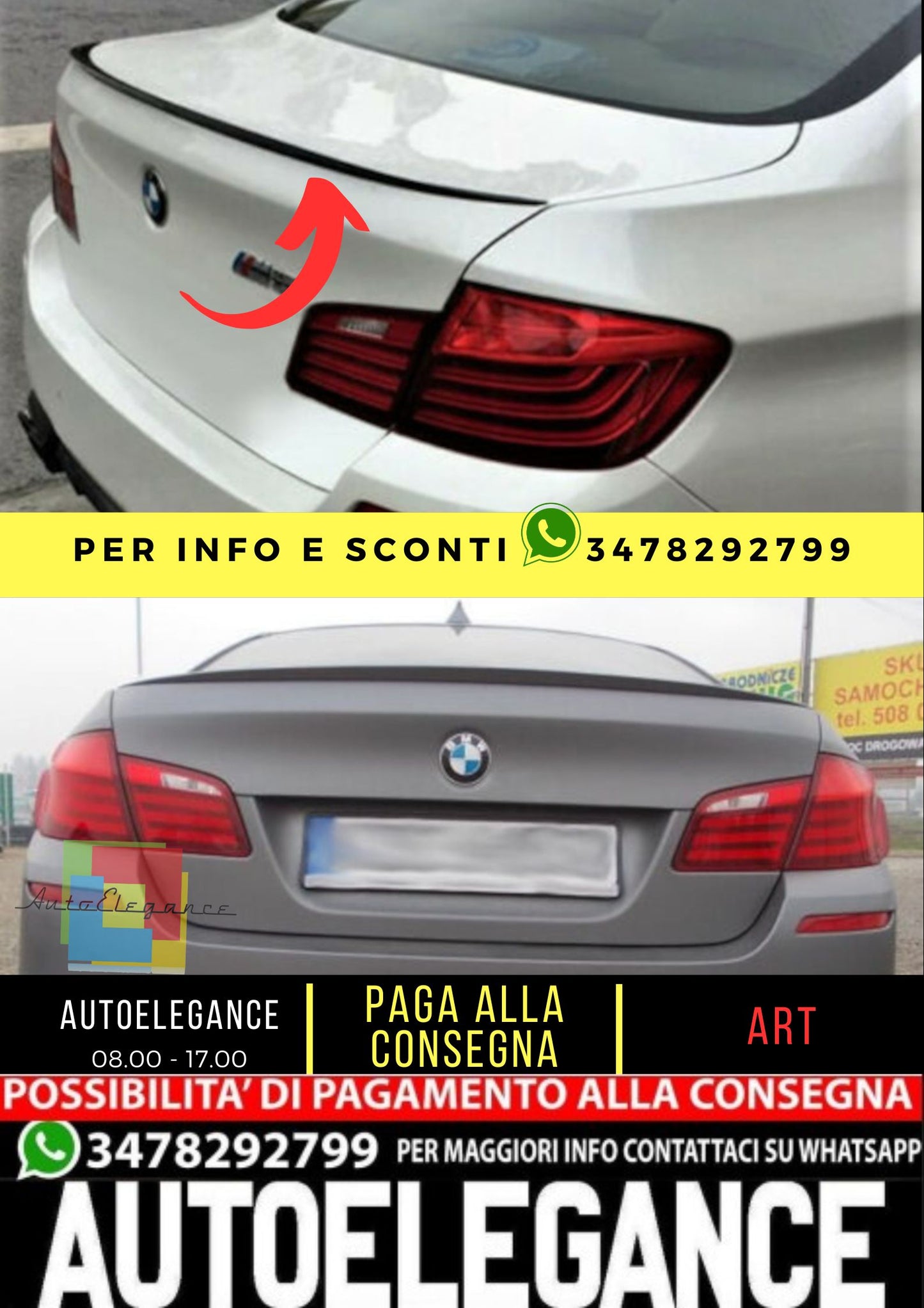 💎 SPOILER adatto per BMW 5 F10 2010-2017 Sedan