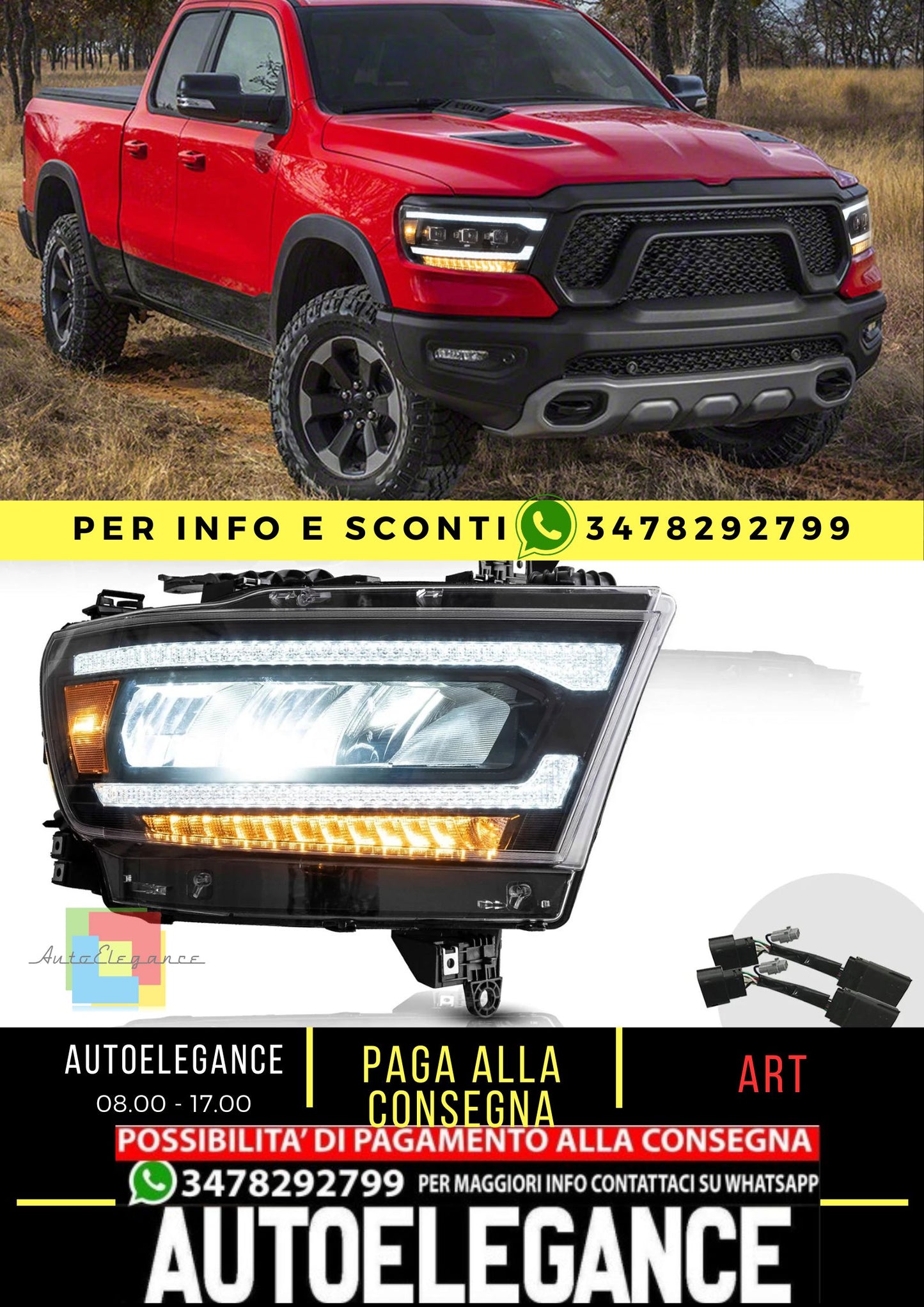 Proiettore Matrix e fari Full LED per Dodge Ram 2019-UP (proiettore Matrix e stili Full LED da scegliere)