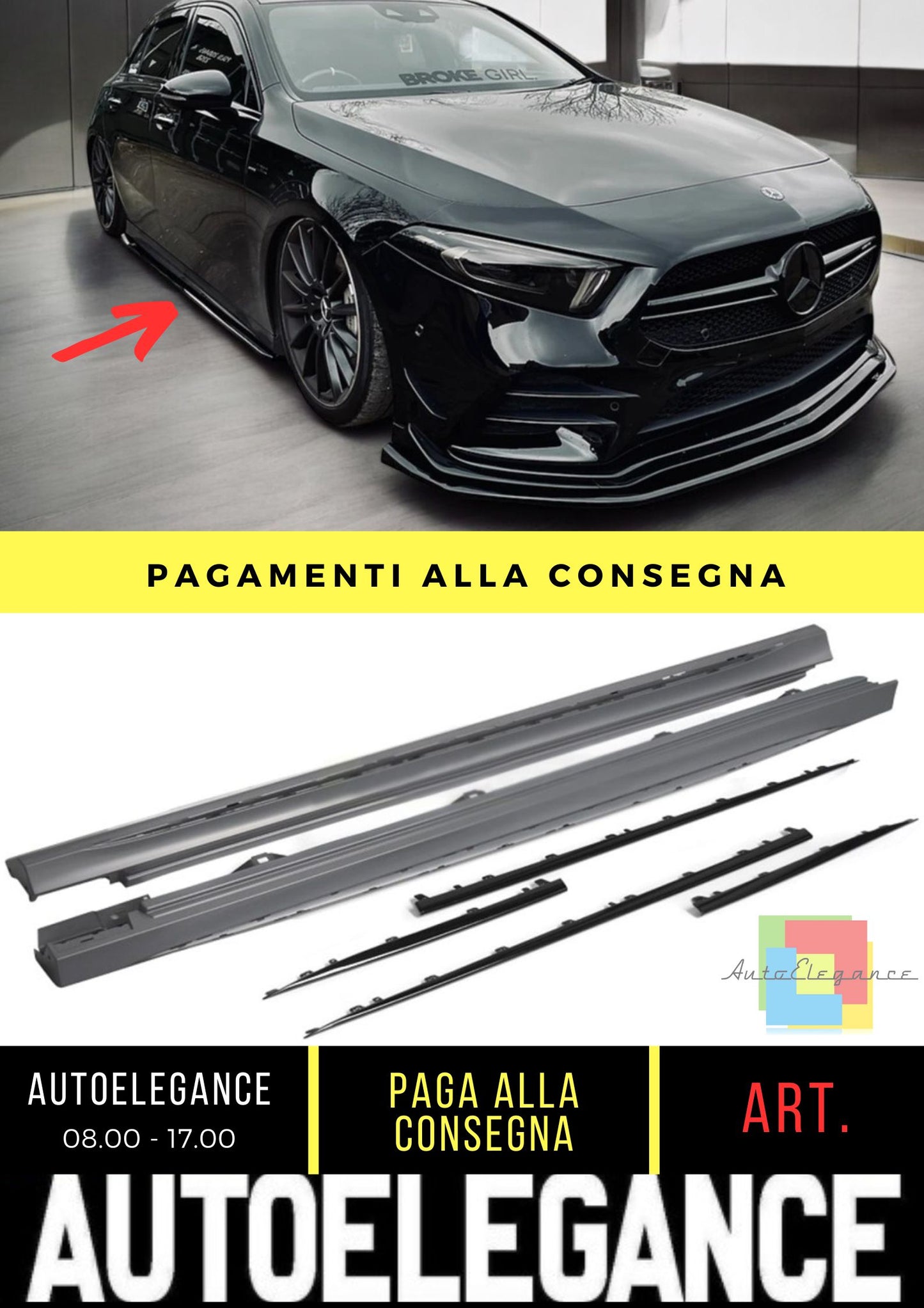 Pedane adatto per Mercedes A-Class (W177) Hatchback Sedan (2018+)