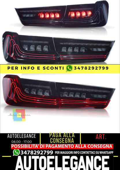 Fanali posteriori laser a LED per BMW Serie 3 G20 2019-2023 con indicatori di direzione ambra sequenziali