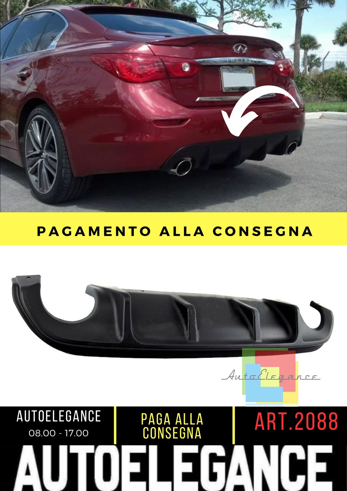 2086 DIFFUSORE Infiniti Q50 2013+ NERO OPACO