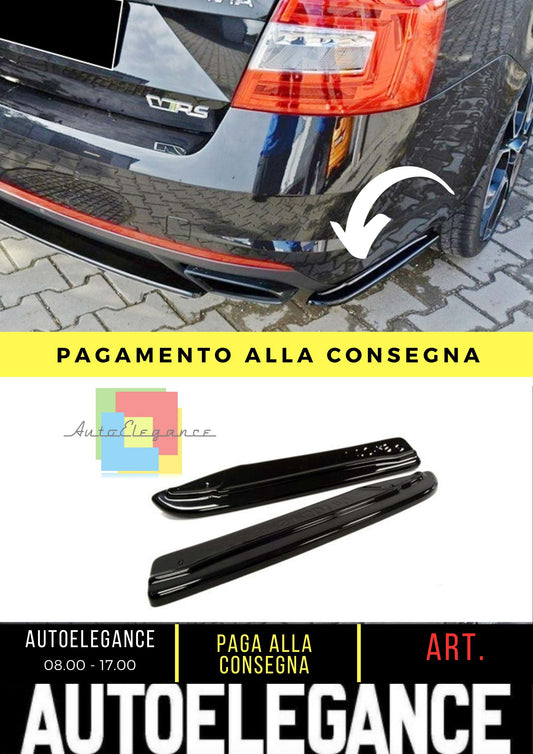 Octavia Mk3 RS Max Alette Posteriori Pianoforte Nero Vuoto Plastica / 2012-2020