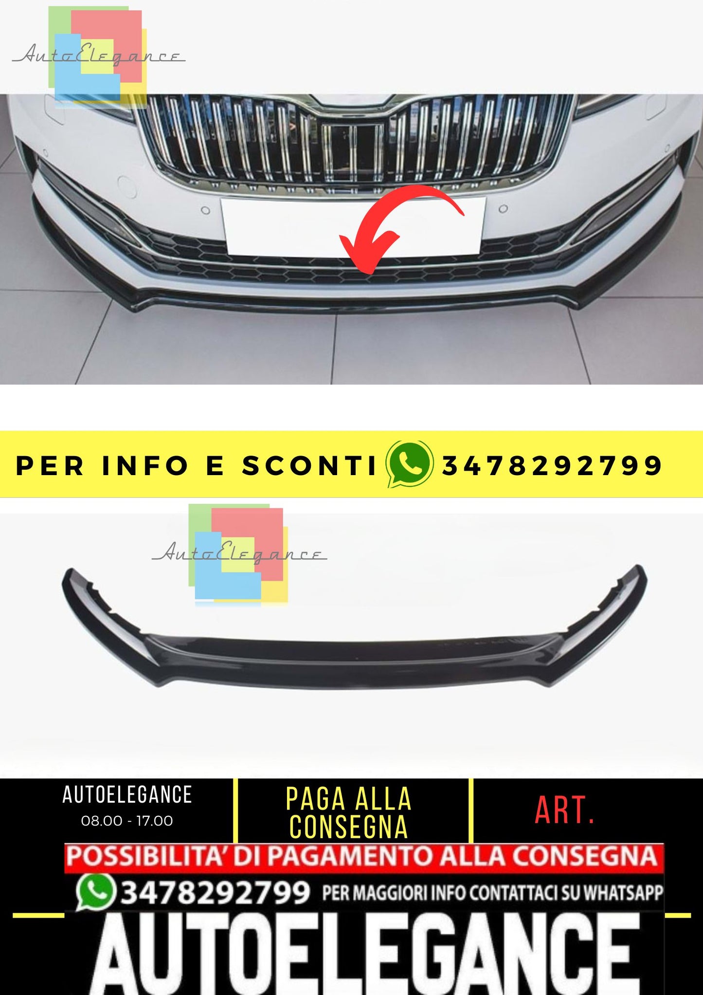 Superb MK3 FL Max V1 Labbro Frontale Piano Nero Vuoto Plastica / 2021 Dopo
