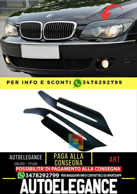 Sopracciglia per BMW 7 E65 / E66 2005-2008 headlight eyelids lids ABS Plastic