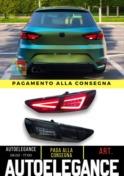 Black LED Rear Lights for SEAT LEON 5F ORIGINAL LED DYNAMIC INDICATORS