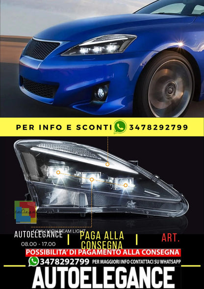 Fari a LED per Lexus IS250/IS250C IS350/IS350C IS220d 2006-2012 ISF 2008-2014 con animazione e respirazione blu