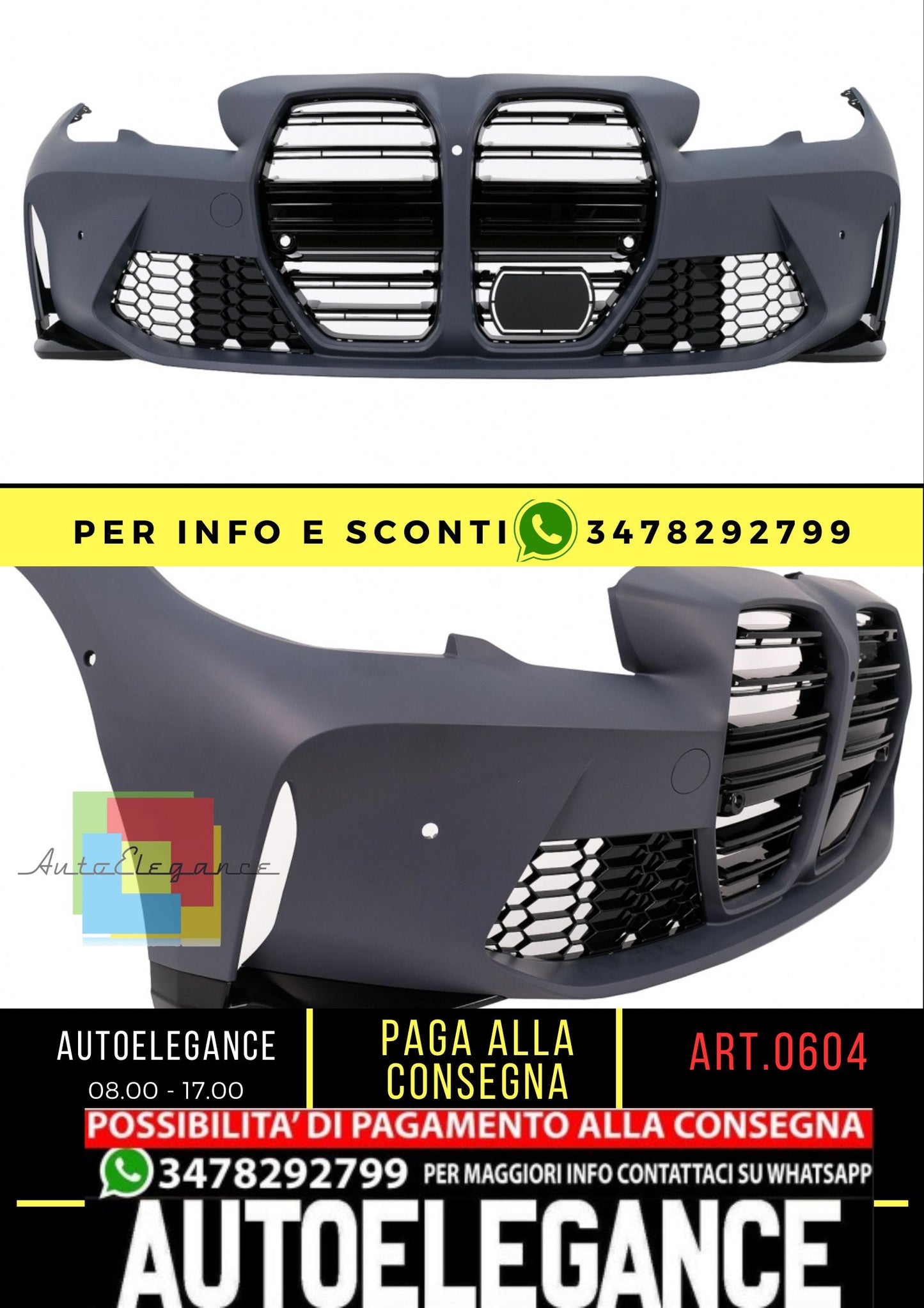Paraurti anteriore adatto per BMW Serie 3 G20 Berlina G21 Touring (2018-2022)