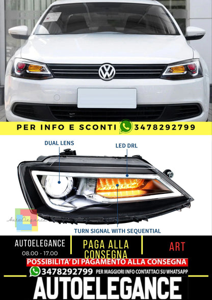 Double Beam Headlights for Volkswagen Jetta / Sagitar (NOT GLI) 2012-2018 (Bulbs Not Included) 