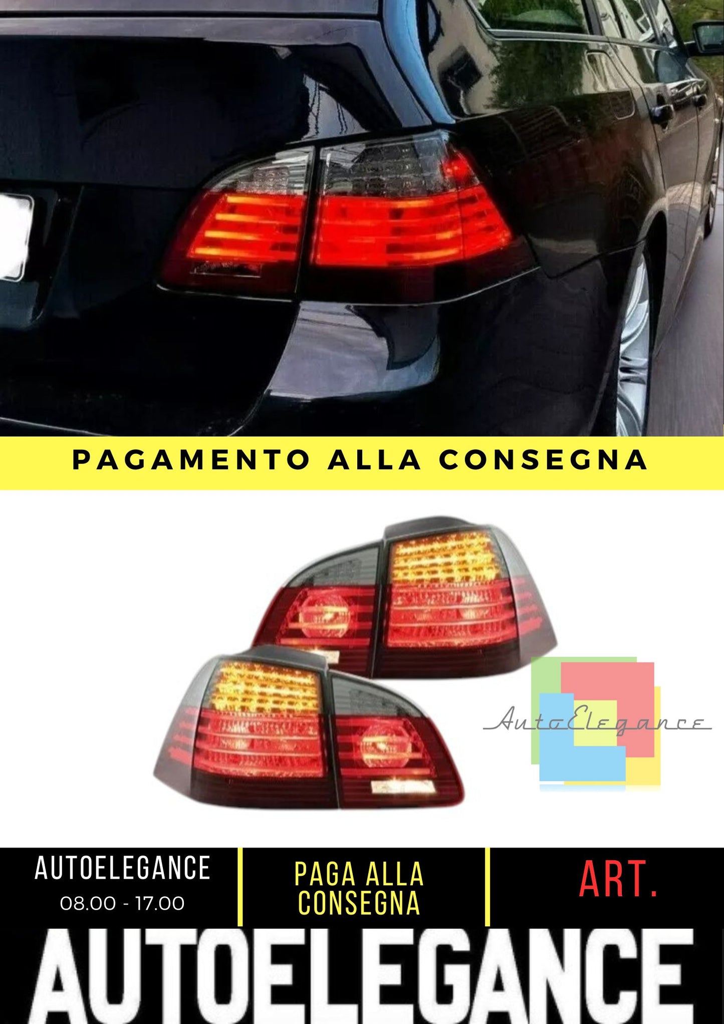 Fanali posteriori LED per BMW E61 Touring 2004-2007 rosso fumo set luci posteriori