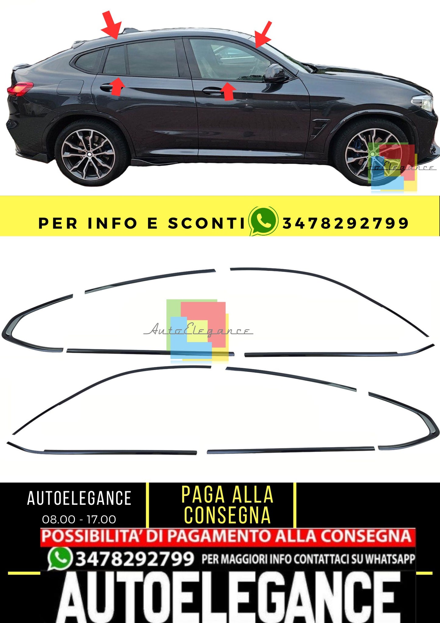 Copri fienstrini nero set di finiture BMW X4 G02 dal 2018