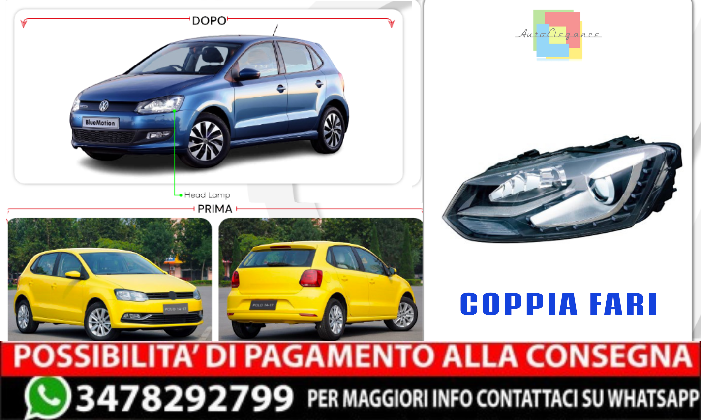 ✨COPPIA FARI ADATTI PER VW POLO 2010-2017✨